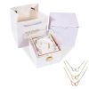 Personalized Double Heart Necklace with Rose Gift Box Personalized Double Heart Necklace with Rose Gift Box