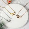 Personalized Double Heart Necklace with Rose Gift Box Personalized Double Heart Necklace with Rose Gift Box