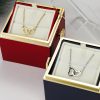 Personalized Double Heart Necklace with Rose Gift Box Personalized Double Heart Necklace with Rose Gift Box
