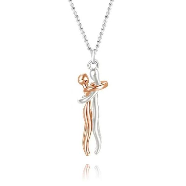 Personalized Embrace Couple Necklace Set Personalized Embrace Couple Necklace Set