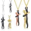 Personalized Embrace Couple Necklace Set Personalized Embrace Couple Necklace Set