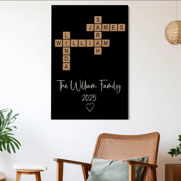 Personalized Family White Ceramic Mug with Wooden Tile Crossword Art - Unique Creative Gift for Home Personalized Family White Ceramic Mug with Wooden Tile Crossword Art - Unique Creative Gift for Home