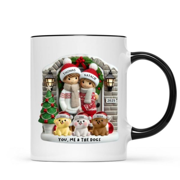 Personalized Farmhouse Couple Mug with Optional Pet Dog Cat, Christmas Gift for Him, Gift for Her Personalized Farmhouse Couple Mug with Optional Pet Dog Cat, Christmas Gift for Him, Gift for Her