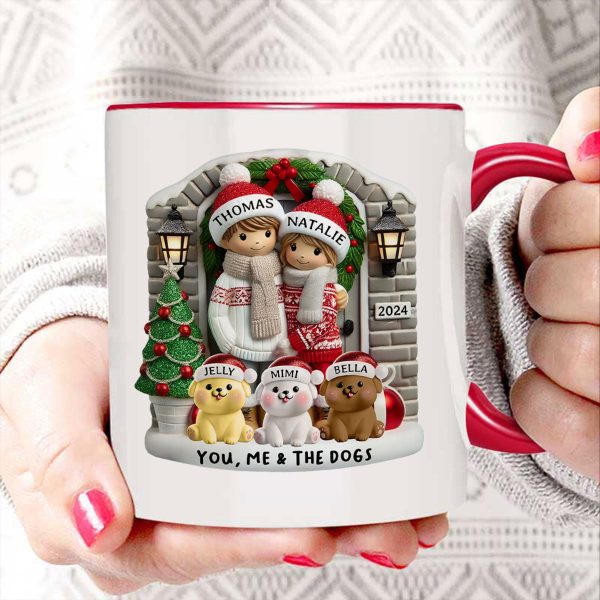 Personalized Farmhouse Couple Mug with Optional Pet Dog Cat, Christmas Gift for Him, Gift for Her Personalized Farmhouse Couple Mug with Optional Pet Dog Cat, Christmas Gift for Him, Gift for Her