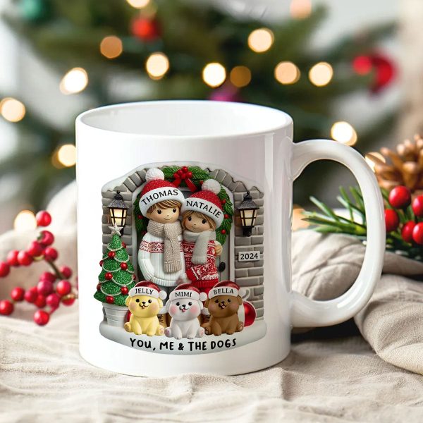 Personalized Farmhouse Couple Mug with Optional Pet Dog Cat, Christmas Gift for Him, Gift for Her Personalized Farmhouse Couple Mug with Optional Pet Dog Cat, Christmas Gift for Him, Gift for Her