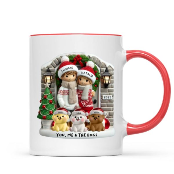Personalized Farmhouse Couple Mug with Optional Pet Dog Cat, Christmas Gift for Him, Gift for Her Personalized Farmhouse Couple Mug with Optional Pet Dog Cat, Christmas Gift for Him, Gift for Her
