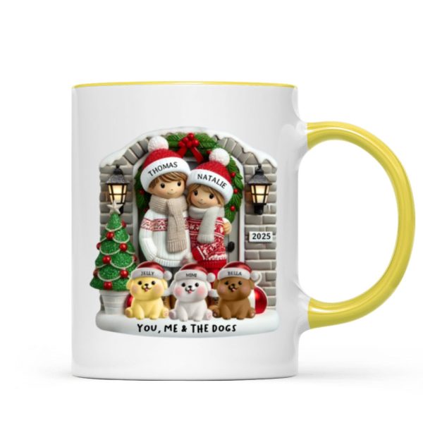 Personalized Farmhouse Couple Mug with Optional Pet Dog Cat, Christmas Gift for Him, Gift for Her Personalized Farmhouse Couple Mug with Optional Pet Dog Cat, Christmas Gift for Him, Gift for Her