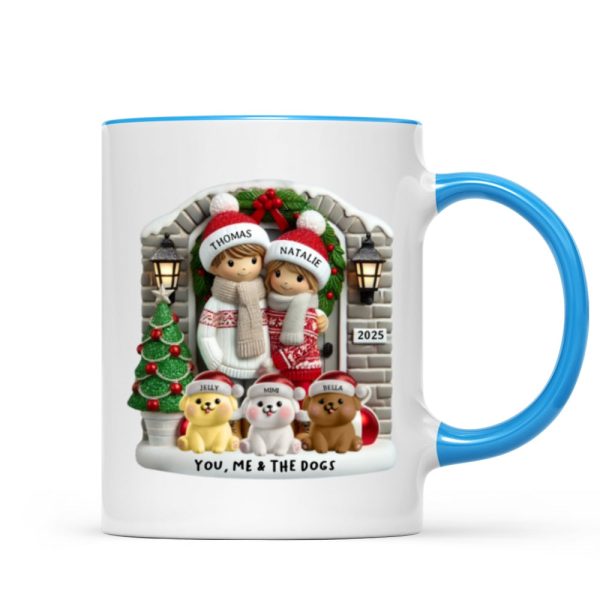 Personalized Farmhouse Couple Mug with Optional Pet Dog Cat, Christmas Gift for Him, Gift for Her Personalized Farmhouse Couple Mug with Optional Pet Dog Cat, Christmas Gift for Him, Gift for Her
