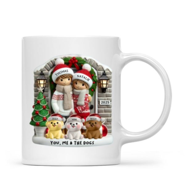 Personalized Farmhouse Couple Mug with Optional Pet Dog Cat, Christmas Gift for Him, Gift for Her Personalized Farmhouse Couple Mug with Optional Pet Dog Cat, Christmas Gift for Him, Gift for Her