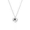 Personalized Flower Heart Projection Necklace in 925 Silver