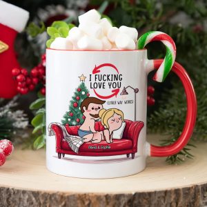 Personalized Gift for Couple, Naughty Couple On Sofa Christmas Coffee Mug 04toqn031024hh