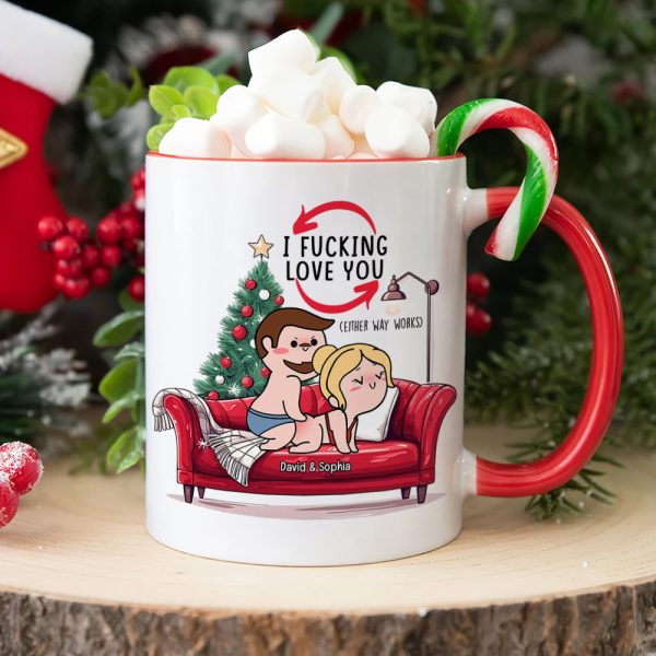 Personalized Gift for Couple, Naughty Couple On Sofa Christmas Coffee Mug 04toqn031024hh