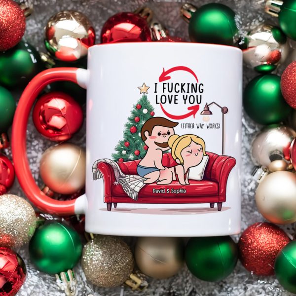 Personalized Gift for Couple, Naughty Couple On Sofa Christmas Coffee Mug 04toqn031024hh