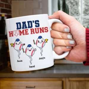 Personalized Gift For Dad Mug Dad's Home Runs