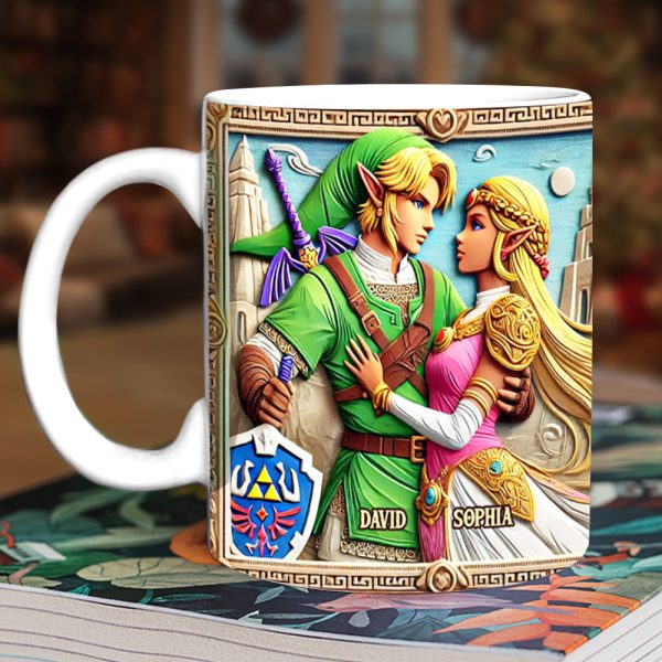 Personalized Gift For Game Loving Couple White Mug, Adventurer & His Princess 04QHDT231224 Personalized Gift For Game Loving Couple White Mug, Adventurer & His Princess 04QHDT231224