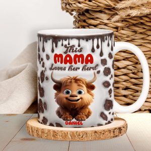 Personalized Gift For Highland Cow Mom Inflated Coffee Mug 04KALU200225