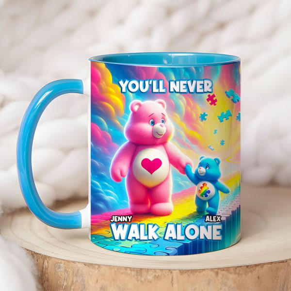 Personalized Gifts For Autism Bear Mom Coffee Mug, You'll Never Walk Alone 04TGMH250225