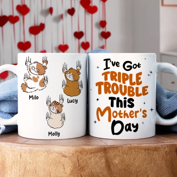 Personalized Gifts For Cat Lovers Coffee Mug Triple Trouble Personalized Gifts For Cat Lovers Coffee Mug Triple Trouble