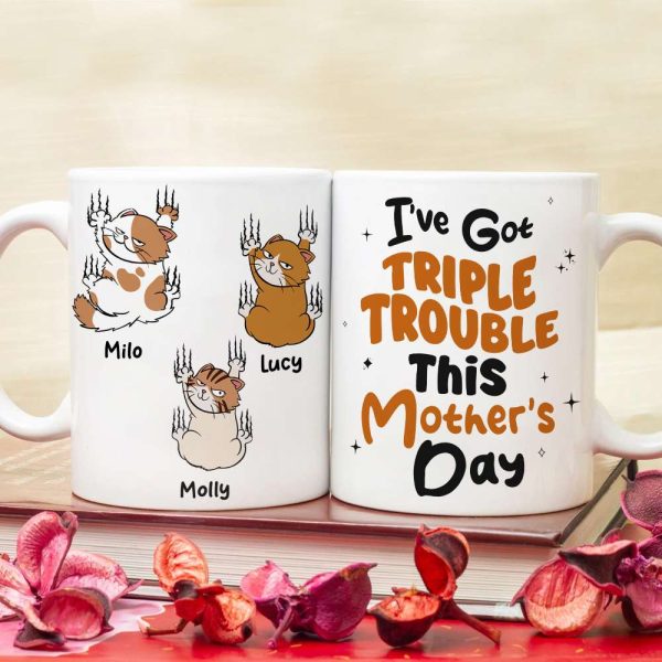 Personalized Gifts For Cat Lovers Coffee Mug Triple Trouble Personalized Gifts For Cat Lovers Coffee Mug Triple Trouble