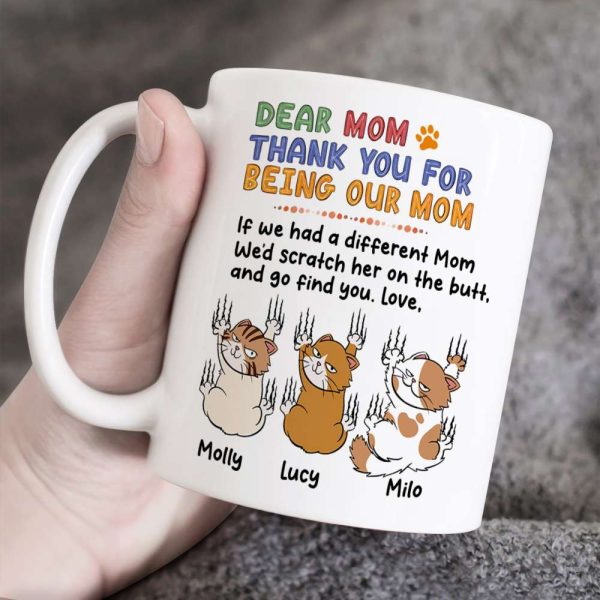 Personalized Gifts For Cat Mom Coffee Mug Thank You For Being Our Mom Personalized Gifts For Cat Mom Coffee Mug Thank You For Being Our Mom