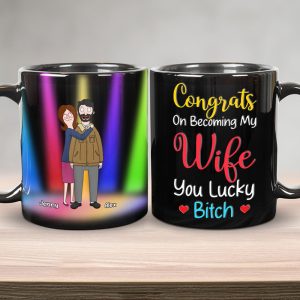 Personalized Gifts For Couple Coffee Mug Congrats On Becoming My Wife You Lucky 03OHMH060225HG