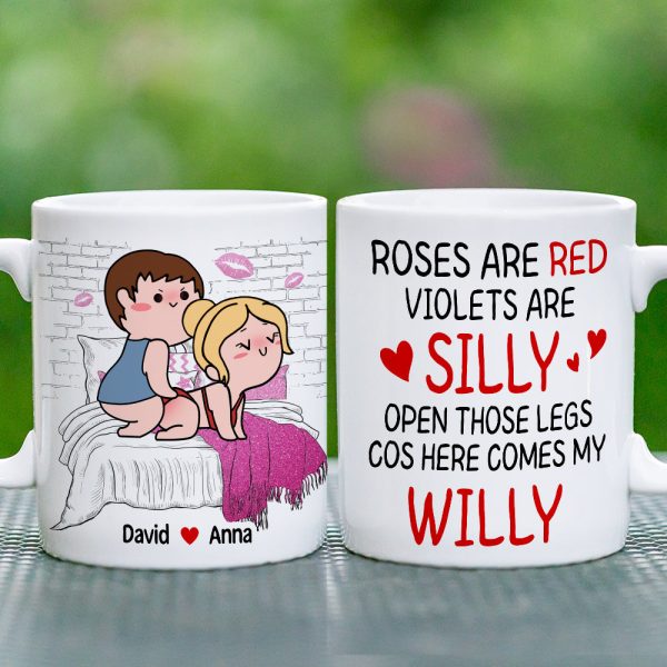 Personalized Gifts For Couple Coffee Mug Open Those Legs Cos Here Comes My Willy Funny Valentine's Gifts