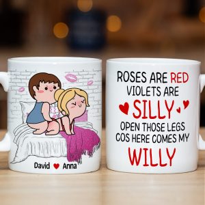 Personalized Gifts For Couple Coffee Mug Open Those Legs Cos Here Comes My Willy Funny Valentine's Gifts