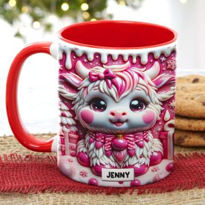 Personalized Gifts For Highland Cattle Lovers, Accent Mug 01HUTN190824 3D Christmas Highland Cattle