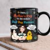 Personalized Gifts For Mom Black Coffee Mug - Dog Mom & Her Furry Babies 03KALU060225PA