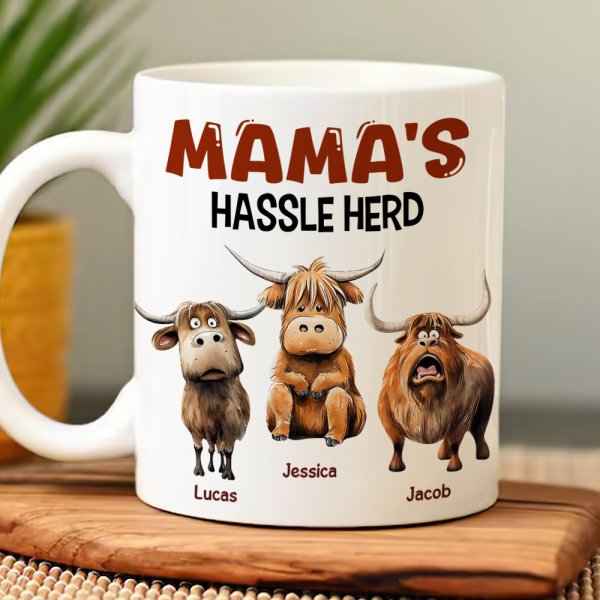 Personalized Gifts For Mom Coffee Mug, Funny Highland Cow Hassle Herd 01qhpu180125 Personalized Gifts For Mom Coffee Mug, Funny Highland Cow Hassle Herd 01qhpu180125