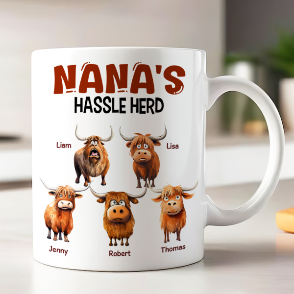 Personalized Gifts For Mom Coffee Mug, Funny Highland Cow Hassle Herd 01qhpu180125 Personalized Gifts For Mom Coffee Mug, Funny Highland Cow Hassle Herd 01qhpu180125