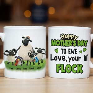 Personalized Gifts For Mom Coffee Mug Happy Mother's Day To Ewe Love, Your Lil' Flock 05qhtn150324