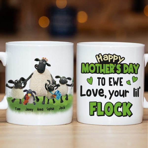 Personalized Gifts For Mom Coffee Mug Happy Mother's Day To Ewe Love, Your Lil' Flock 05qhtn150324
