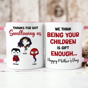 Personalized Gifts For Mom Coffee Mug Thanks For Not Swallowing Us 06NADT270324HA