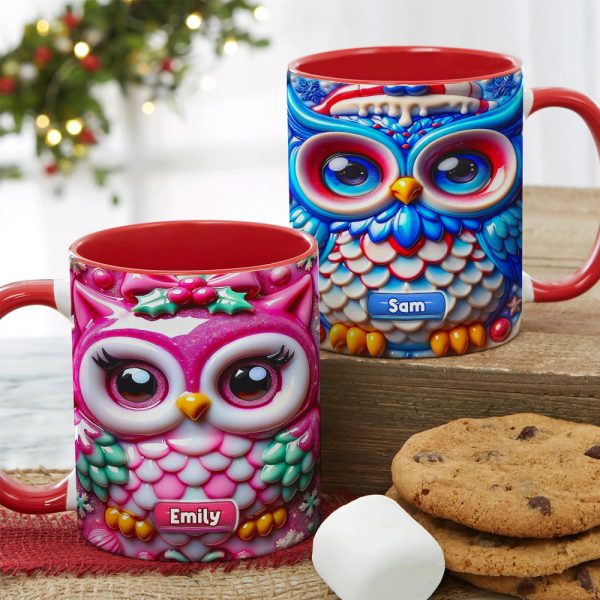 Personalized Gifts For Owl Lovers, Accent Mug 3D Christmas Owl 01HUMH190824 Personalized Gifts For Owl Lovers, Accent Mug 3D Christmas Owl 01HUMH190824