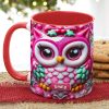 Personalized Gifts For Owl Lovers, Accent Mug 3D Christmas Owl 01HUMH190824 Personalized Gifts For Owl Lovers, Accent Mug 3D Christmas Owl 01HUMH190824