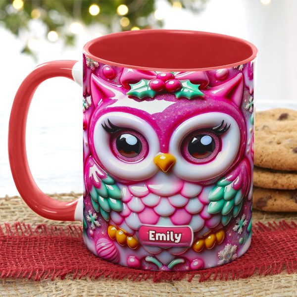 Personalized Gifts For Owl Lovers, Accent Mug 3D Christmas Owl 01HUMH190824 Personalized Gifts For Owl Lovers, Accent Mug 3D Christmas Owl 01HUMH190824