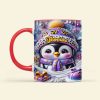 Personalized Gifts For Penguin Lovers, Red Accent Mug 3D Xmas Penguins 04HUTI200824