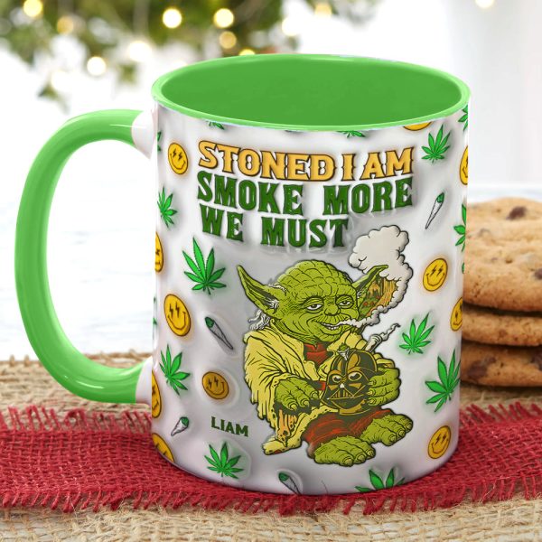 Personalized Gifts For Stoner White Mug, Green Animal Smoke Weed 04napu200724