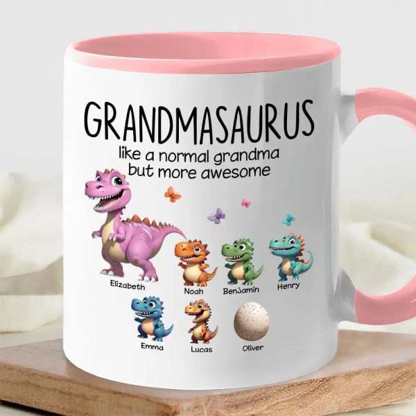 Personalized Grandmasaurus Ceramic Mug - Unique Grandma Gift