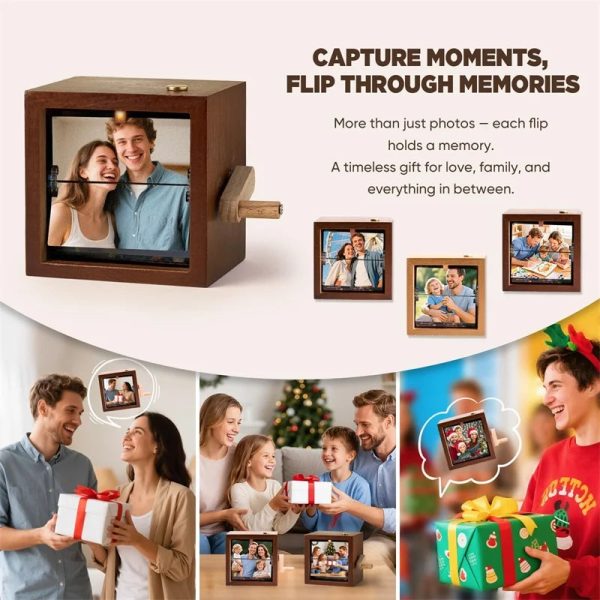 Personalized Hand Crank Photo Flip Box with Light Personalized Hand Crank Photo Flip Box with Light