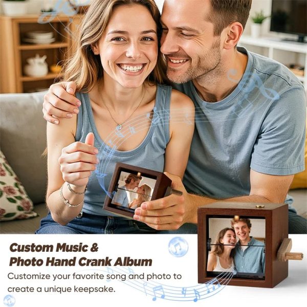 Personalized Hand Crank Photo Flip Box with Light Personalized Hand Crank Photo Flip Box with Light