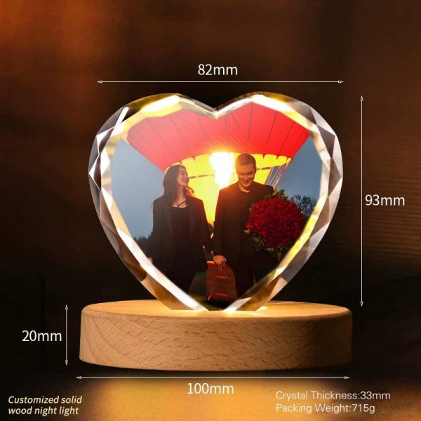 Personalized Heart Crystal Photo Keepsake