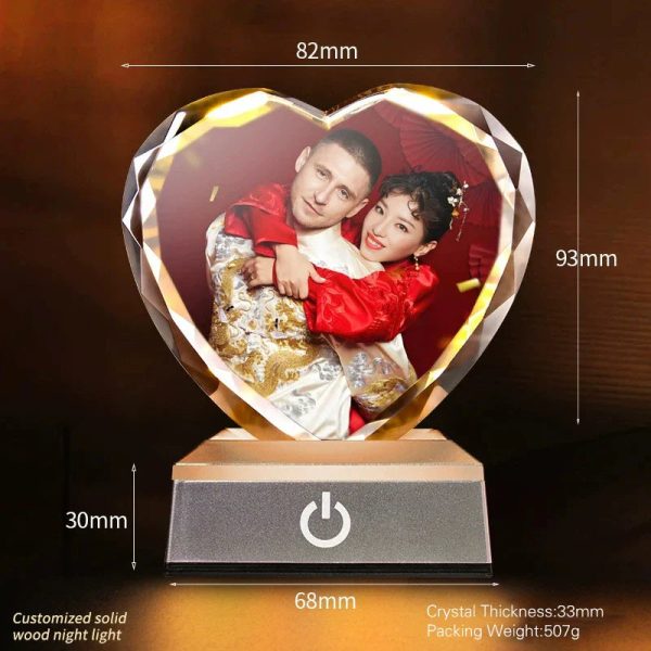 Personalized Heart Crystal Photo Keepsake