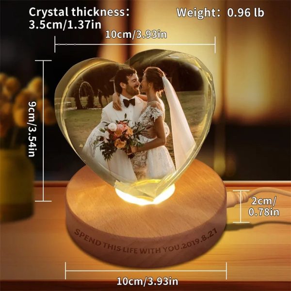 Personalized Heart Crystal Photo Keepsake
