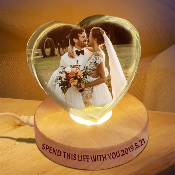 Personalized Heart Crystal Photo Keepsake