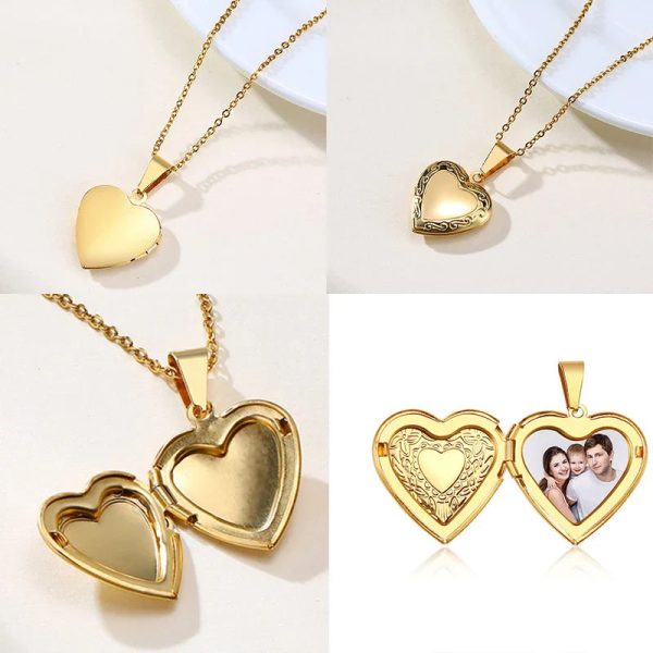 Personalized Heart Locket Necklace with Custom Photo and Name Personalized Heart Locket Necklace with Custom Photo and Name