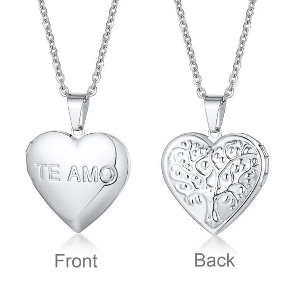 Personalized Heart Locket Necklace with Custom Photo and Name Personalized Heart Locket Necklace with Custom Photo and Name