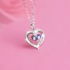 Personalized Heart Name and Birthstone Necklace