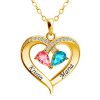 Personalized Heart Name and Birthstone Necklace